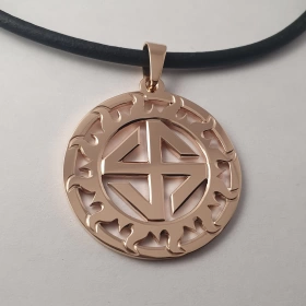 Оберег Хорс в Солнечном круге из золота