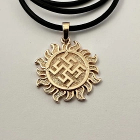 Оберег Цветок папоротника в Ярило из золота 585